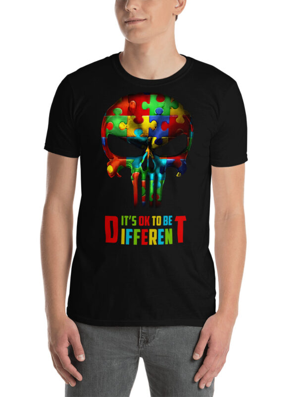 ZERO498 It's Ok To Be Different T-shirt Färgad Dödskalle