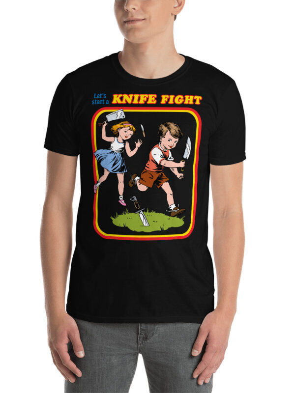 ZERO498 Let's Start A Knife Fight Retro T-shirt