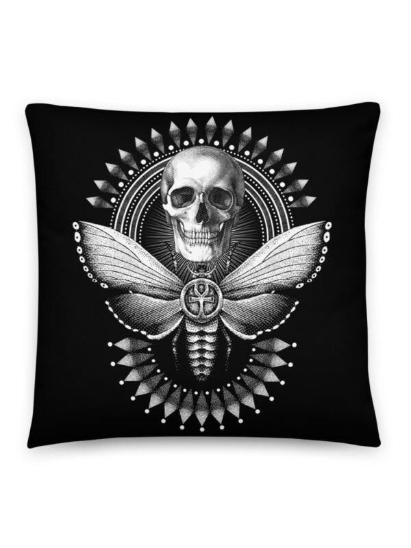 ZERO498 Death Moth Skull Dödskalle Prydnadskudde