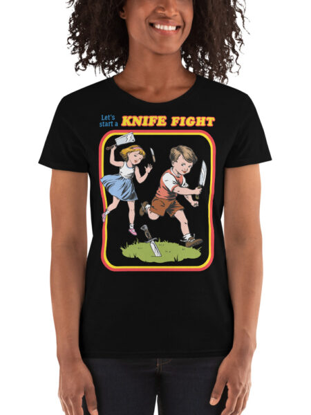 ZERO498 Knife Fight Fitted T-shirt Tjej