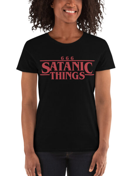 ZERO498 Satanic Things Fitted T-shirt Tjej