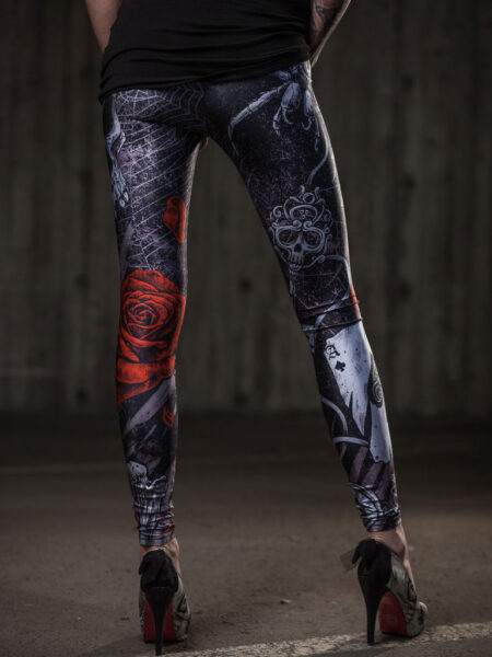 Cuts & Stitches Grey Skull leggings