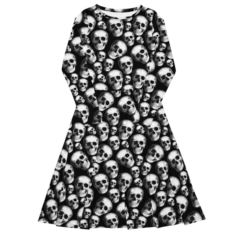 Large Skull Obsession Midi Klänning - Bild 4