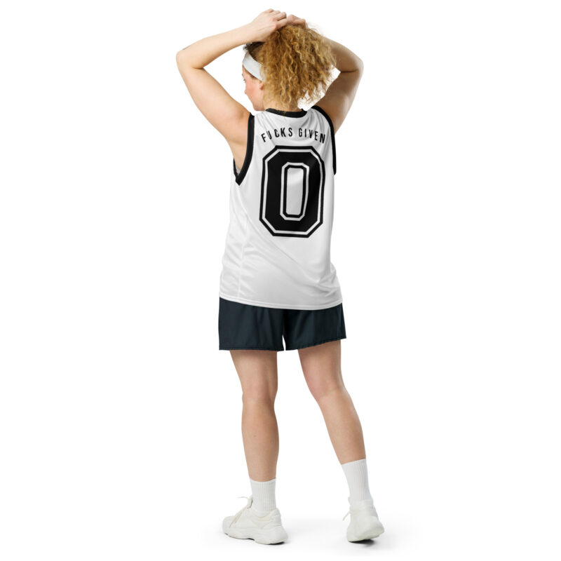 Zero Fucks Given Basketball Jersey Vit [Ryggtryck] - Bild 3
