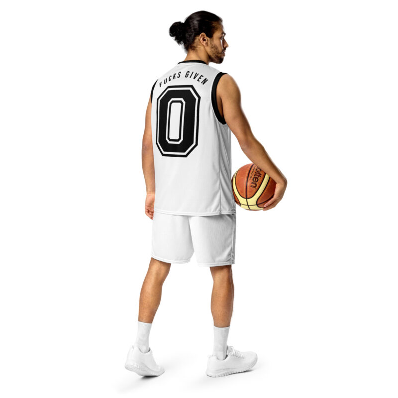 Zero Fucks Given Basketball Jersey Vit [Ryggtryck] - Bild 4