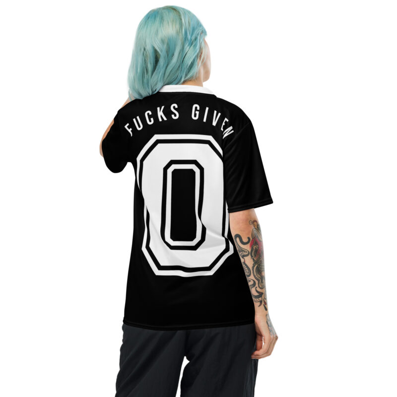 Zero Fucks Given Sports Jersey Svart/Vit [Ryggtryck] - Bild 3