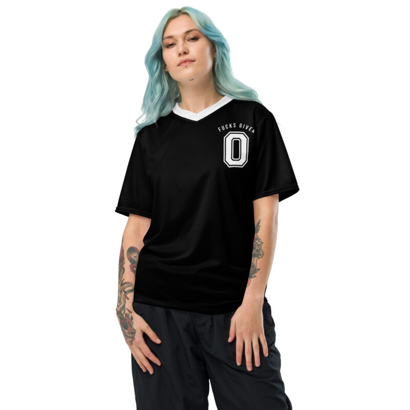 Zero Fucks Given Sports Jersey Svart/Vit [Ryggtryck] - Bild 2