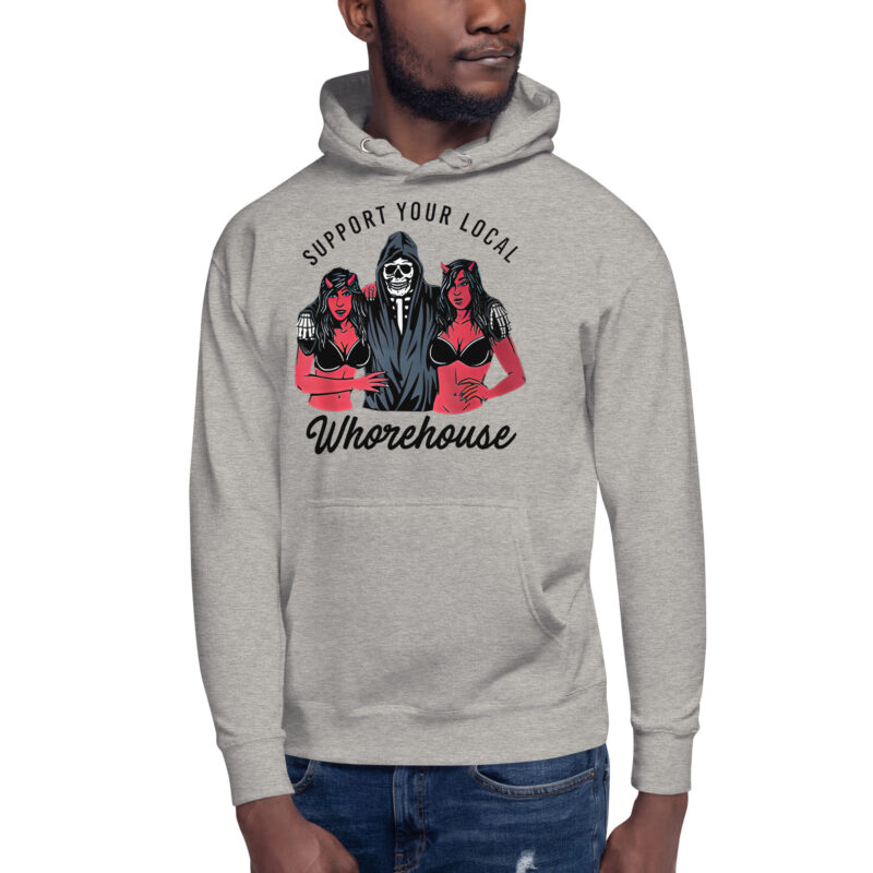 Local Whorehouse Hoodie Grå - Bild 3