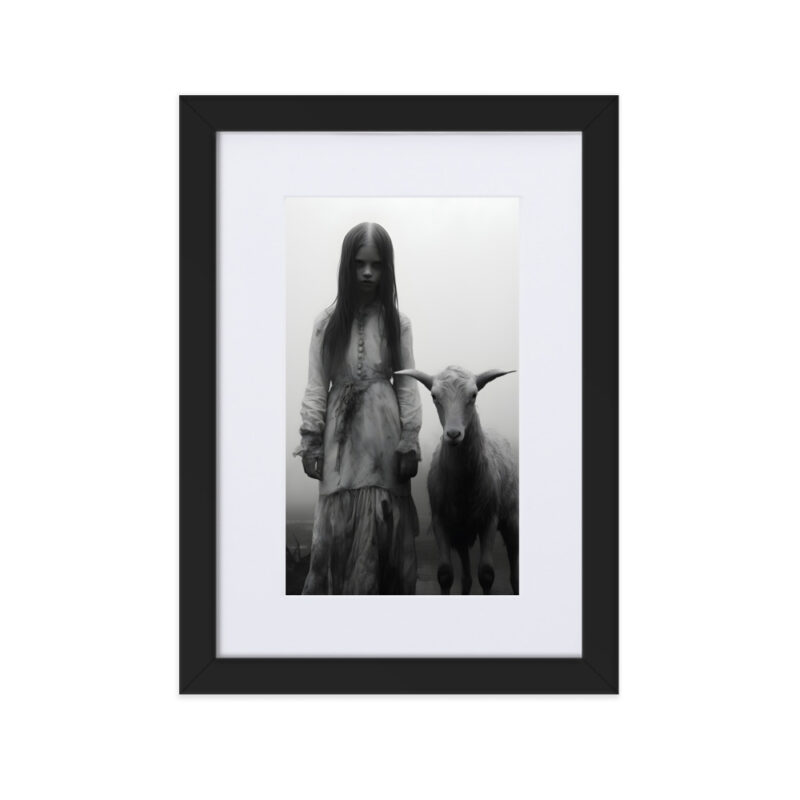 Girl With Goat Tavla [Passepartout] - Bild 3