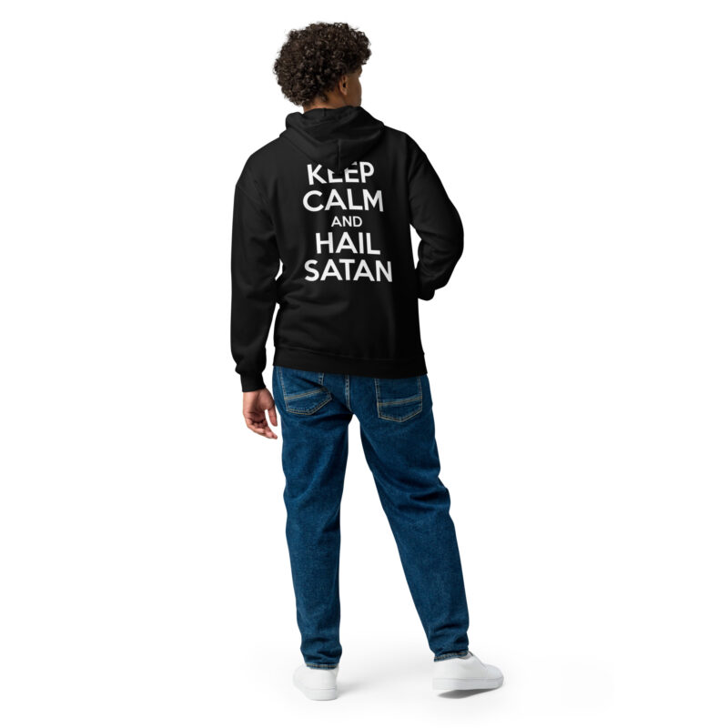 Keep Calm Hail Satan Zip Hoodie - Bild 4