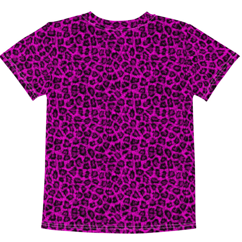 Rebel Dark Pink Leopard Barn T-shirt - Bild 5