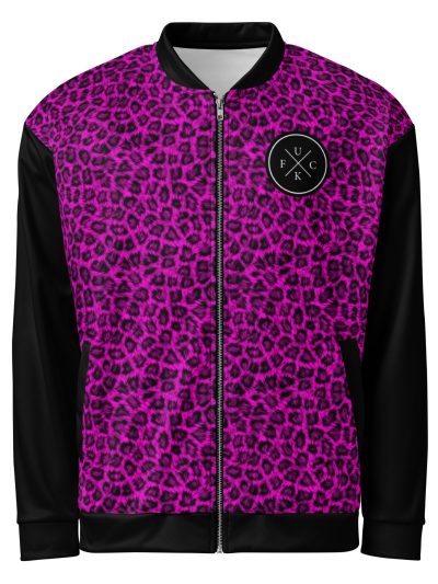 FCK Logo Dark Pink Leopard Bomberjacka