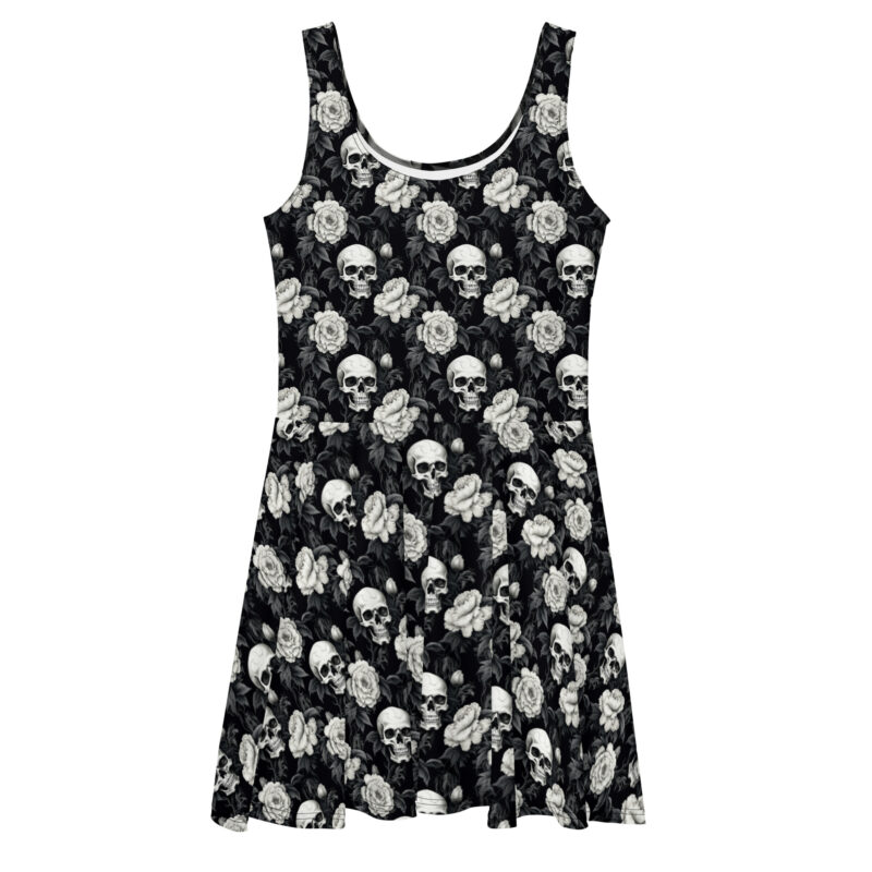 Peony Skulls Skater Klänning - Bild 5
