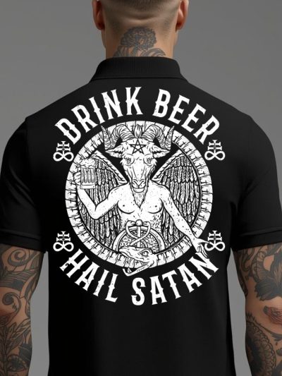 Drink Beer, Hail Satan Pikétröja