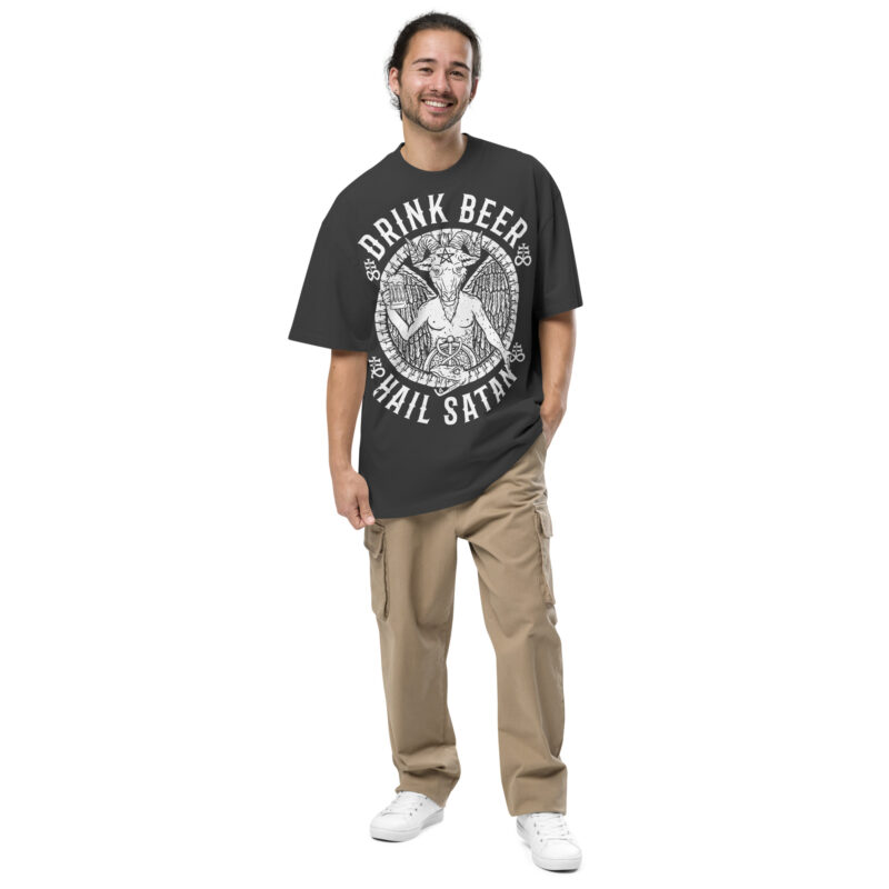 Drink Beer, Hail Satan Oversize T-shirt - Bild 3