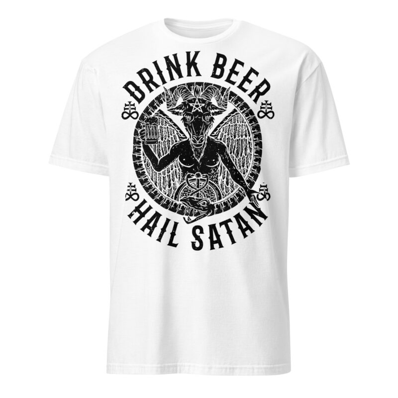 Drink Beer, Hail Satan T-shirt Vit