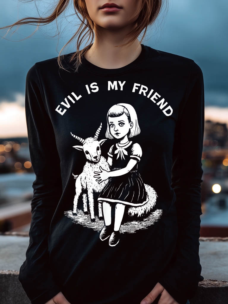 Evil Is My Friend Långärmad T-shirt