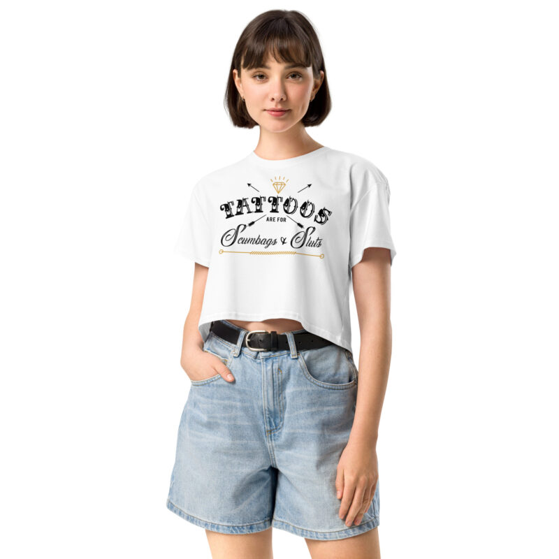 Scumbags & Sluts Crop Top Vit - Bild 2