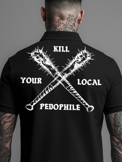 Local Pedophile Pikétröja [Ryggtryck]