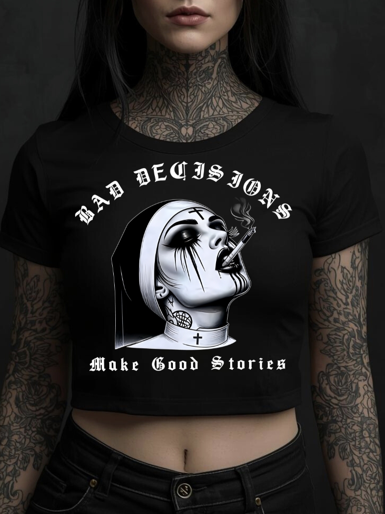Bad Decisions Crop Top Svart