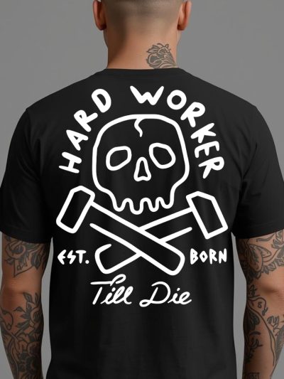 Hard Worker T-shirt Svart [Ryggtryck]