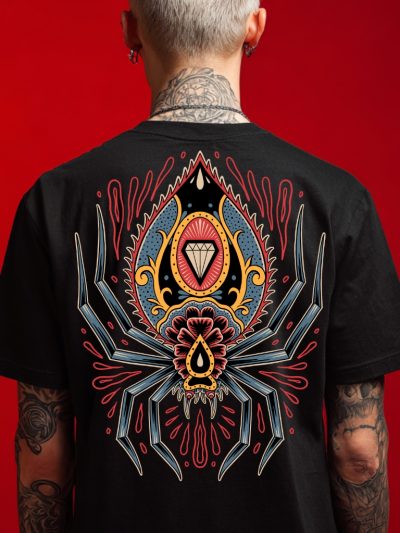 Spider Tattoo T-shirt [Ryggtryck]