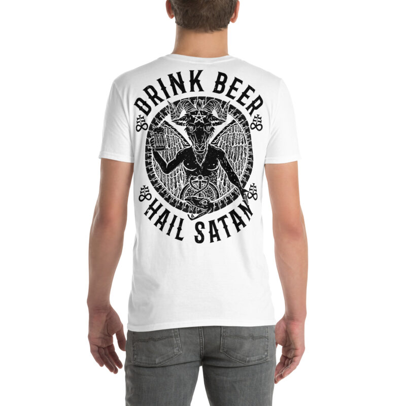 Drink Beer, Hail Satan T-shirt Vit [Ryggtryck] - Bild 2