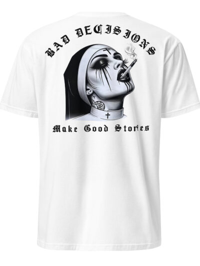 Bad Decisions T-shirt Vit [Ryggtryck]