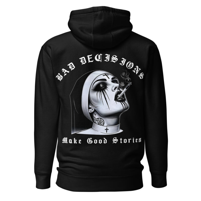 Bad Decisions Hoodie Svart [Ryggtryck]