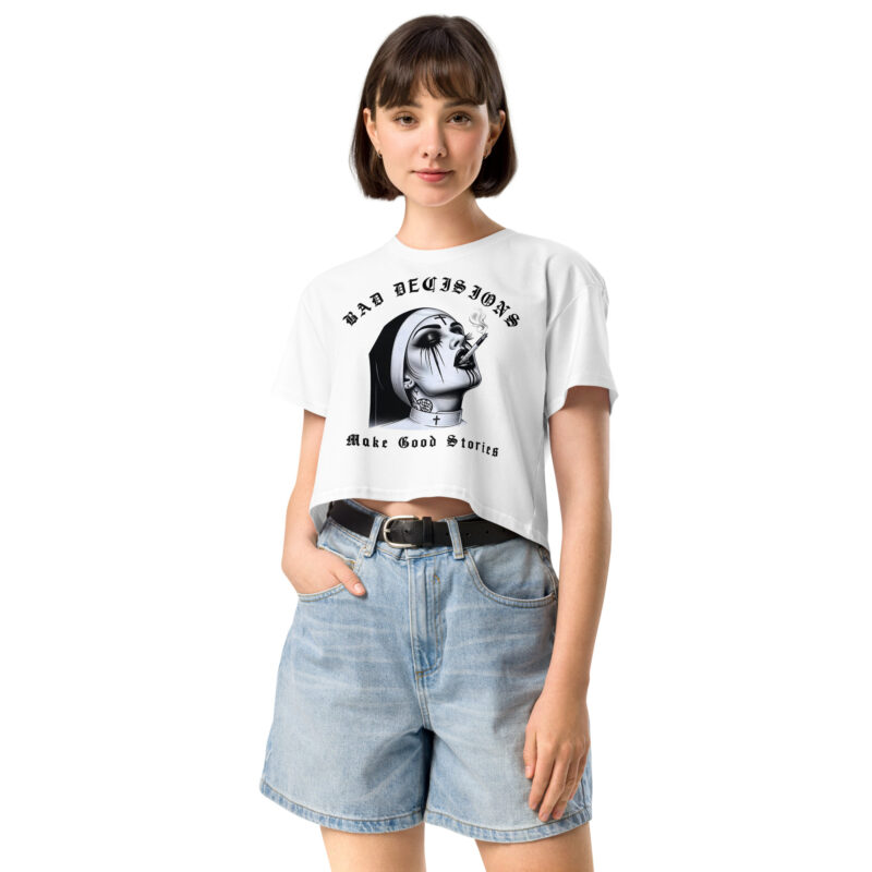 Bad Decisions Crop Top Vit - Bild 2
