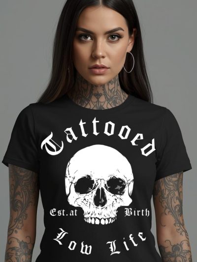 Tattooed Low Life Women's T-shirt Svart