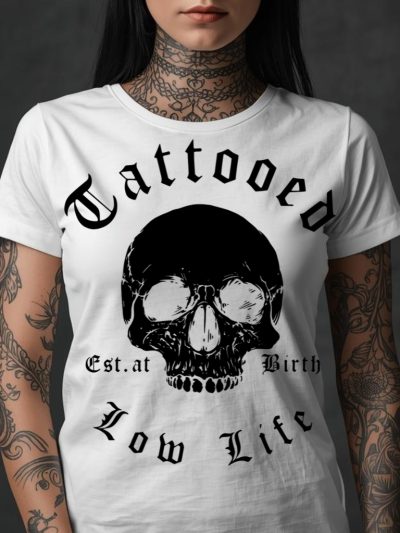 Tattooed Low Life Women's T-shirt Vit