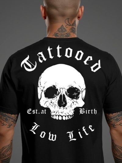 Tattooed Low Life T-shirt Svart [Ryggtryck]