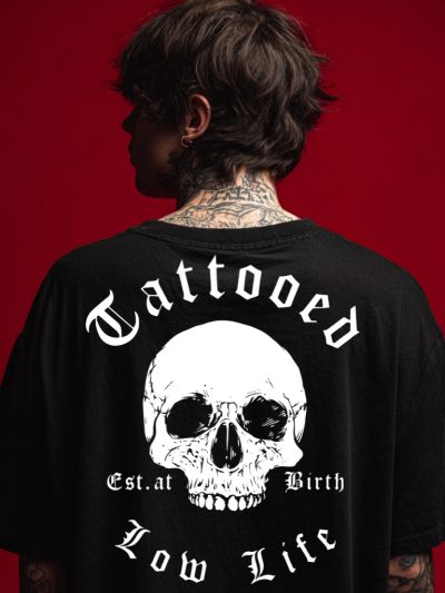 Tattooed Low Life T-shirt Svart [Ryggtryck]