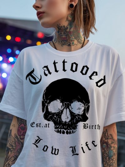 Tattooed Low Life T-shirt Vit