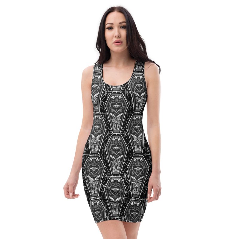Goth Coffin Bodycon Klänning - Bild 2