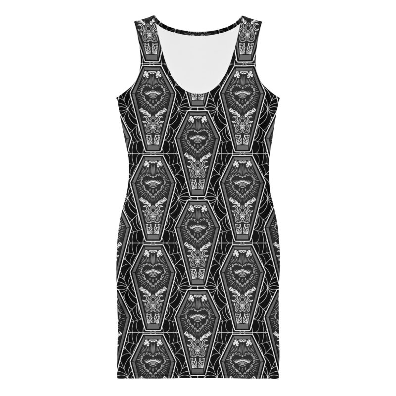 Goth Coffin Bodycon Klänning - Bild 6