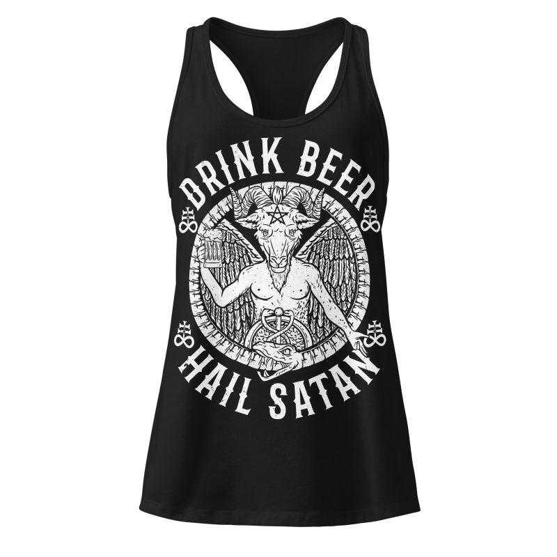 Drink Beer, Hail Satan Racerback Linne