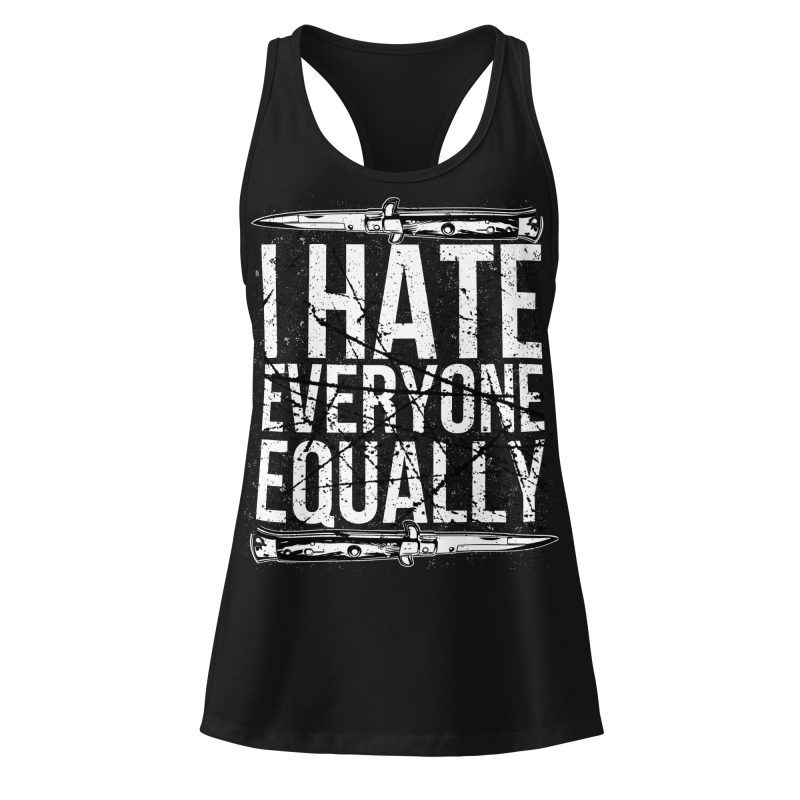 I Hate Everyone Equally Racerback Linne