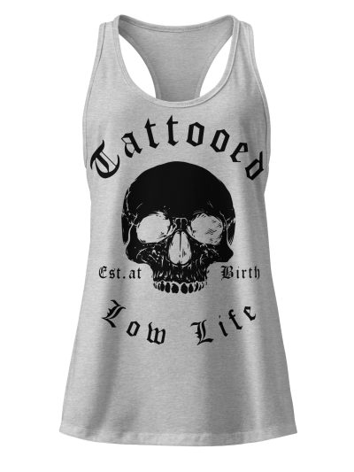 Tattooed Low Life Racerback Linne Grå