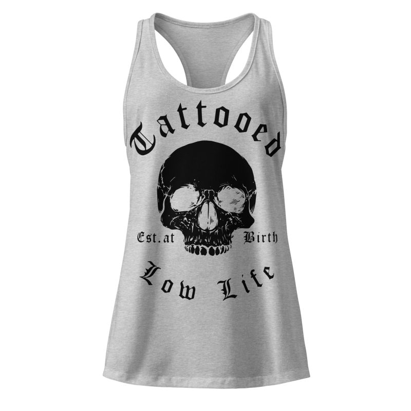 Tattooed Low Life Racerback Linne Grå