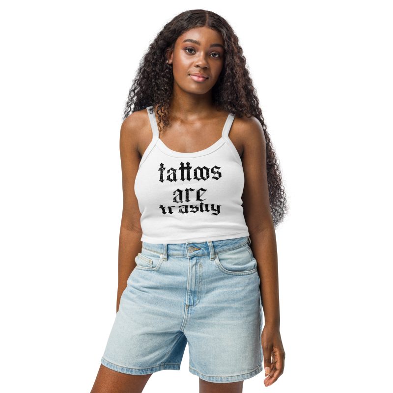 Tattoos Are Trashy Tank Top Vit - Bild 3