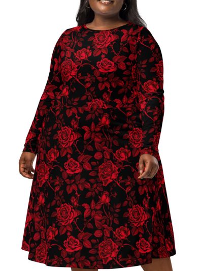 Dark Roses Midi Klänning