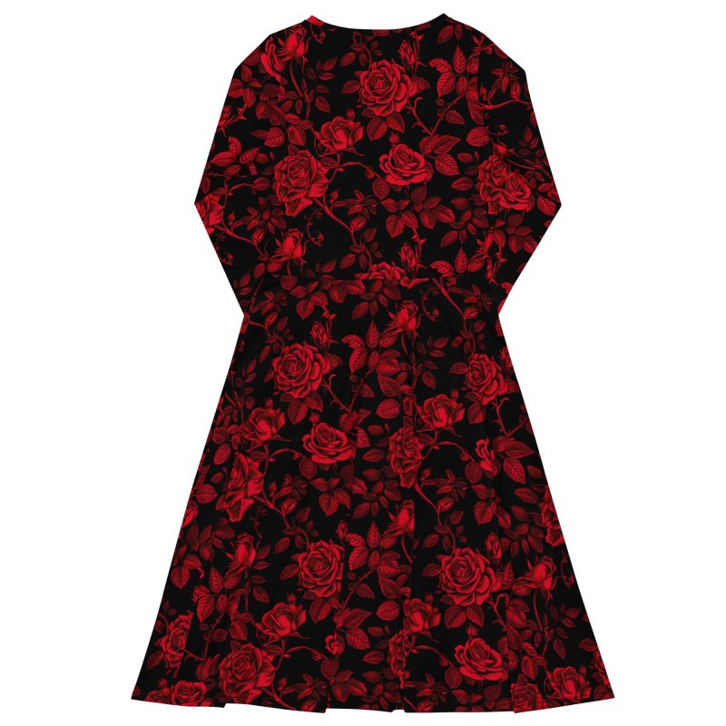 Dark Roses Midi Klänning - Bild 6