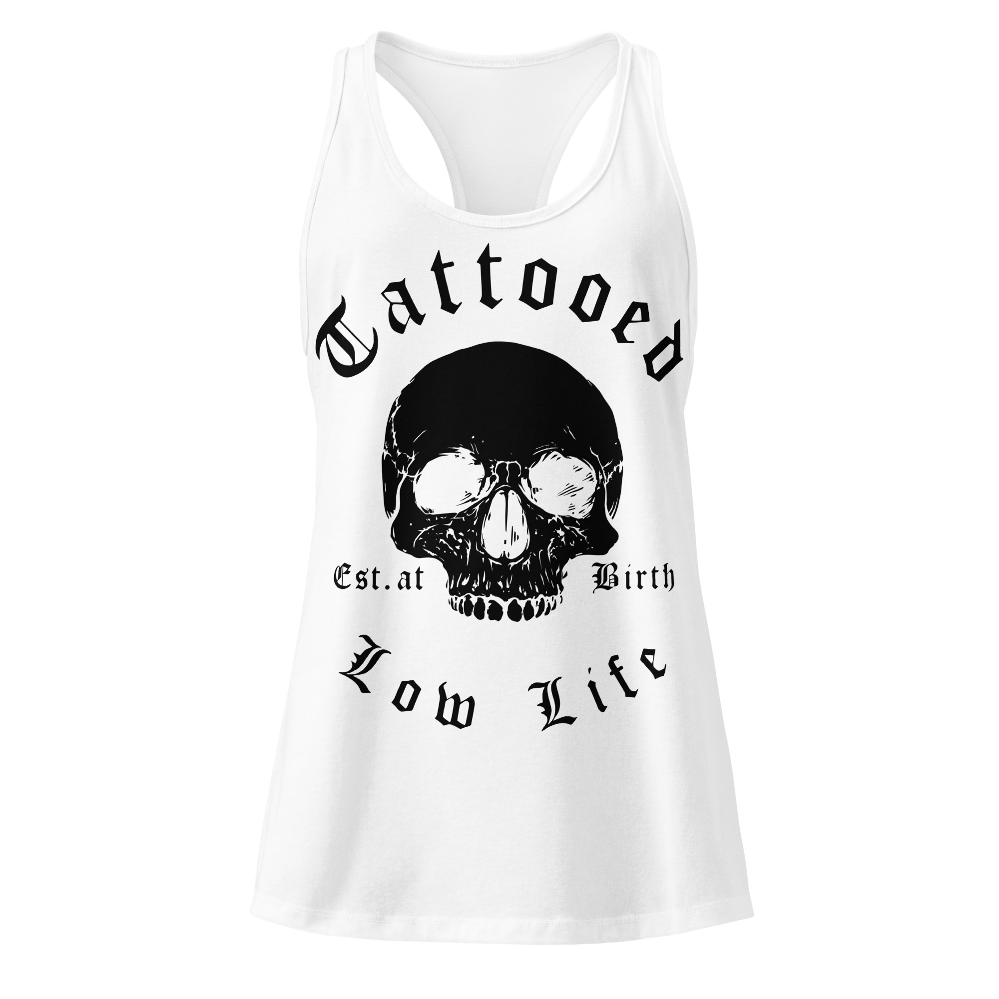 Tattooed Low Life Racerback Linne Vit - Bild 2