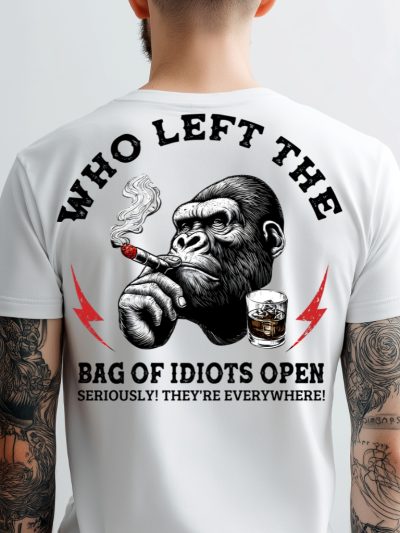 Bag Of Idiots T-shirt Vit [Ryggtryck]