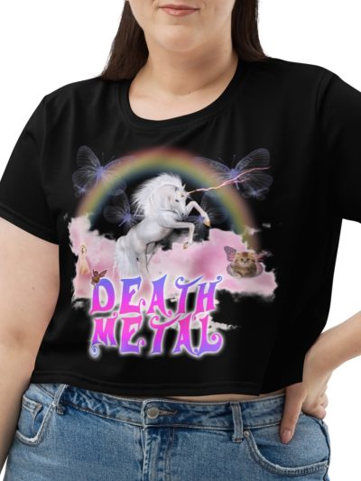 Death Metal Unicorn Crop Tee