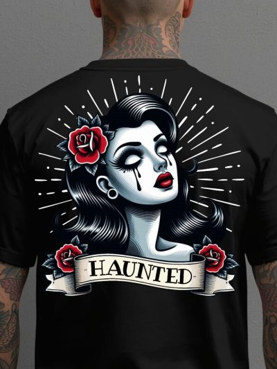 Haunted T-shirt Svart [Ryggtryck]