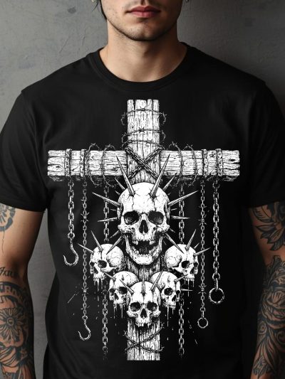 The Crucible Of Barbed Skulls T-shirt
