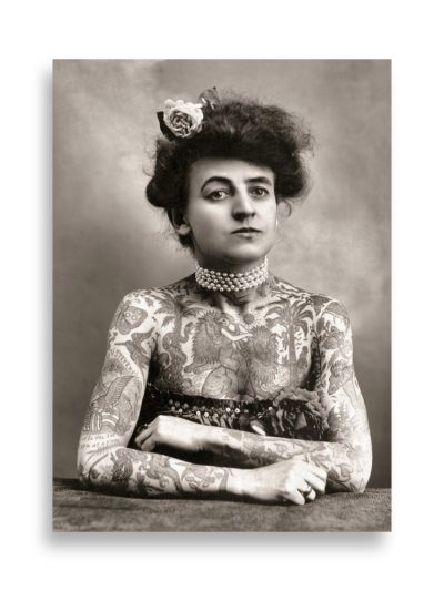 Vintage Tattooed Lady Poster